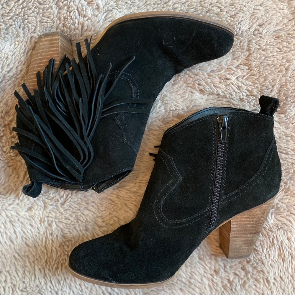 Steve Madden Cian Western Suede Fringe Booties - Picture 2 of 8